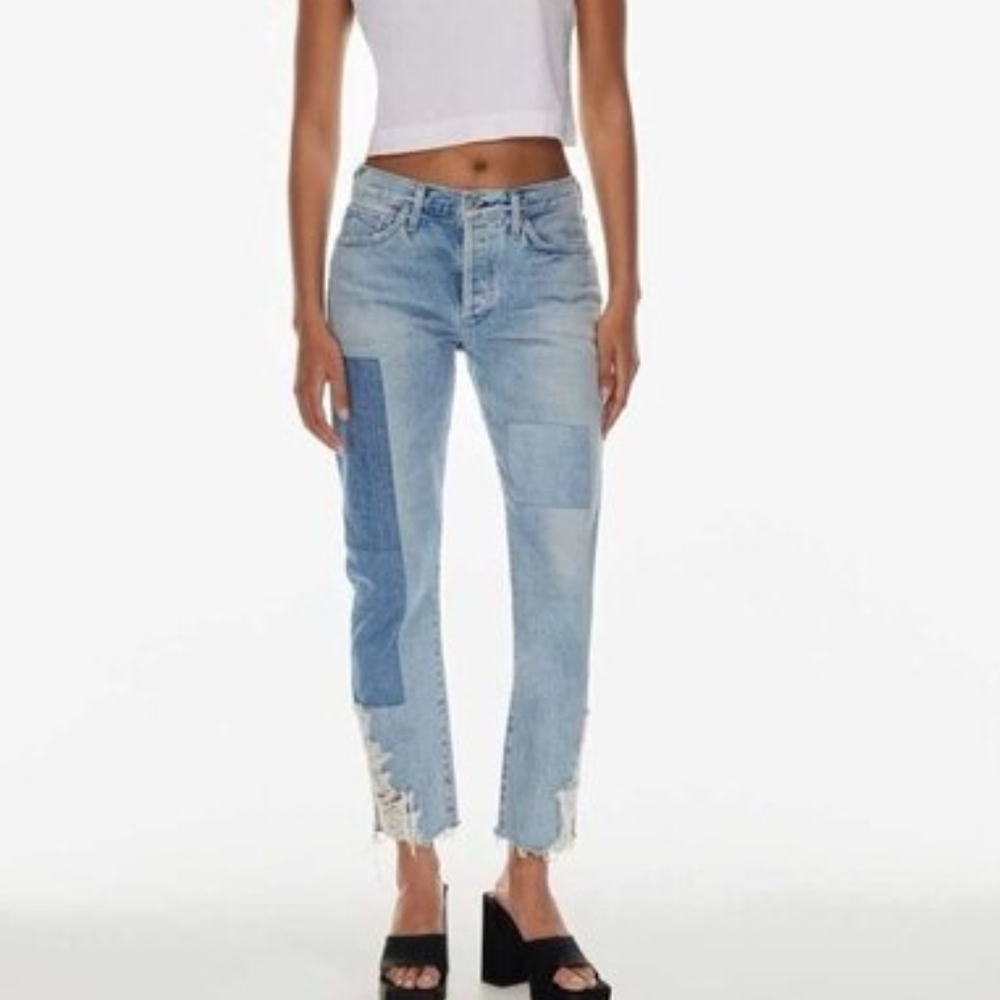 Citizens Of Humanity Rare Patchwork Emerson Cropped Jeans